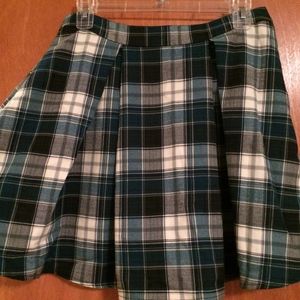 ModCloth/GLAMOROUS Blue Plaid Pleated A-line Skirt